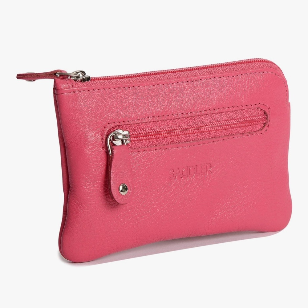 SADDLER Womens Real Leather Zip Top Coin Purse | Money Pouch - Fuchsia